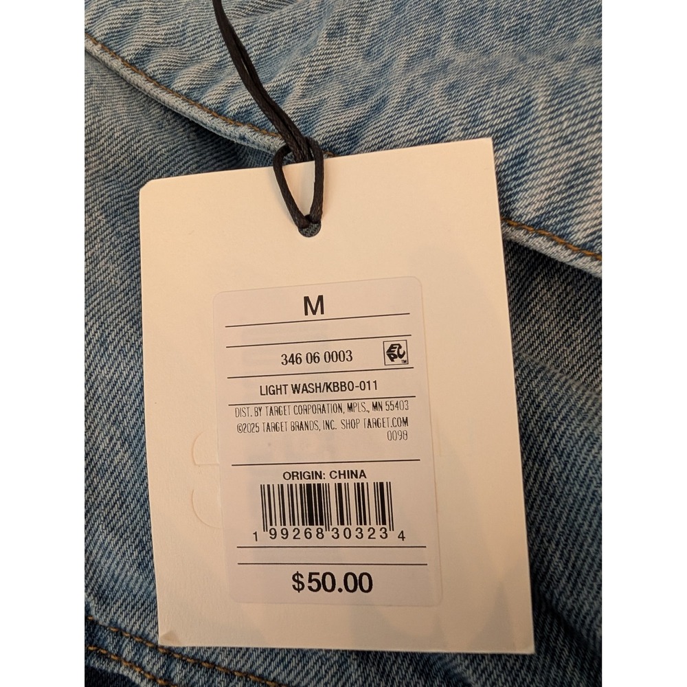 KBB Kahlana Barfield Brown Target Asymmetrical Denim Jacket Medium (MSRP $50) - Picture 4 of 4